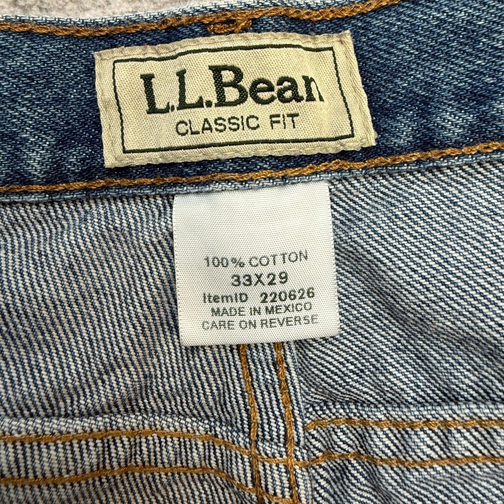 LL Bean Double L Jeans Mens 33x29 Blue Classic Fit Straight Leg Cotton Heritage - Picture 6 of 10